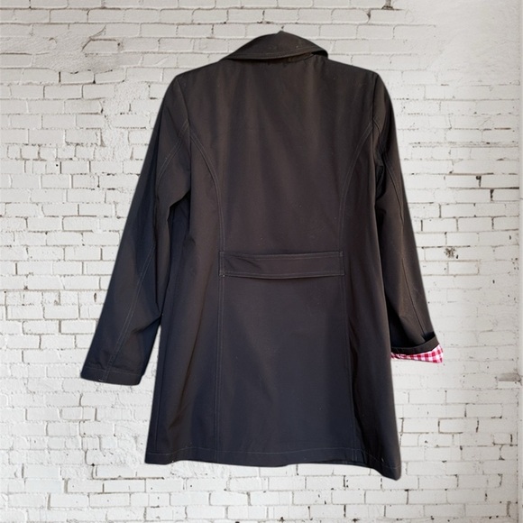 Dennis Basso Water Resistant Button Front Jacket with Printed red white lining - Picture 5 of 13